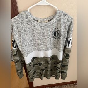 Chance or Fate Gray and Camouflage Kids Sweatshirt